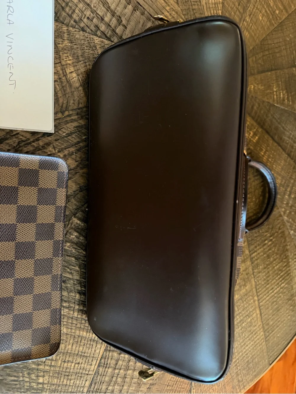 LV Alma PM Brown Check & Matching Wallet